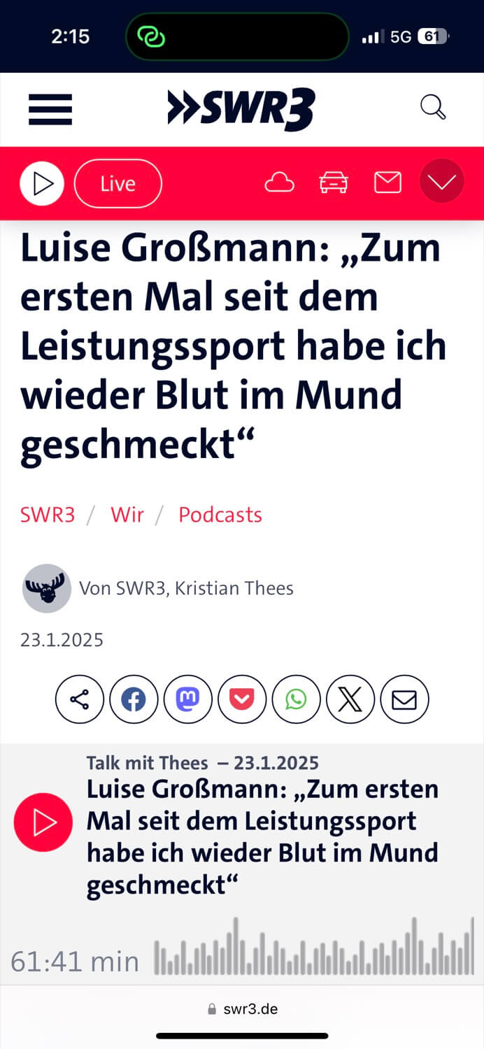 Screenshot of a positive review for UPPERCUT MOVIE in SWR3